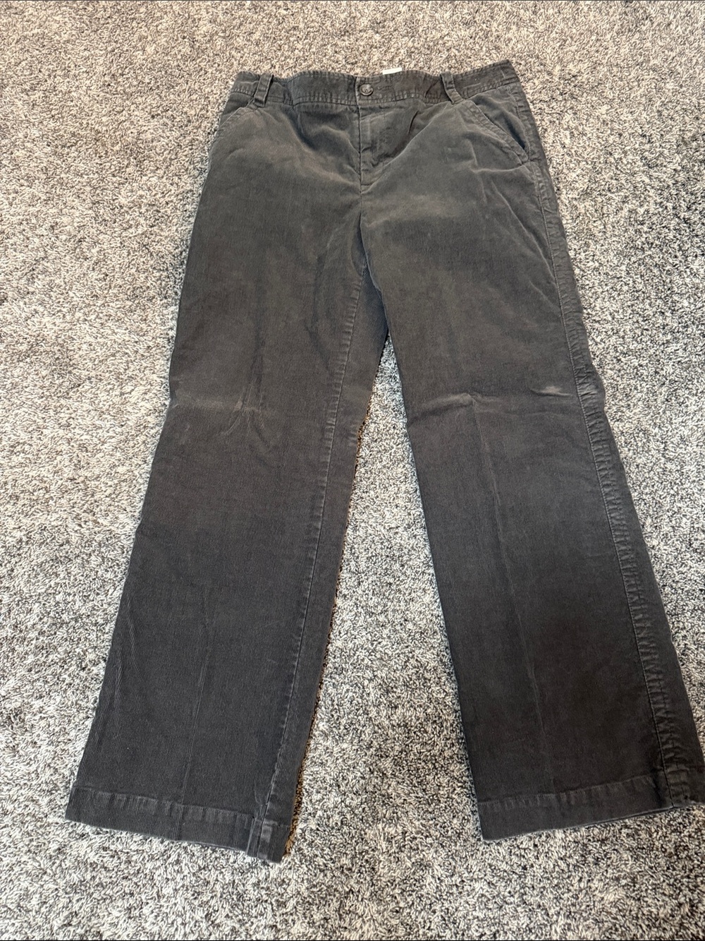 Merona Women's Charcoal Gray Corduroy Pants Straight Leg Size 14